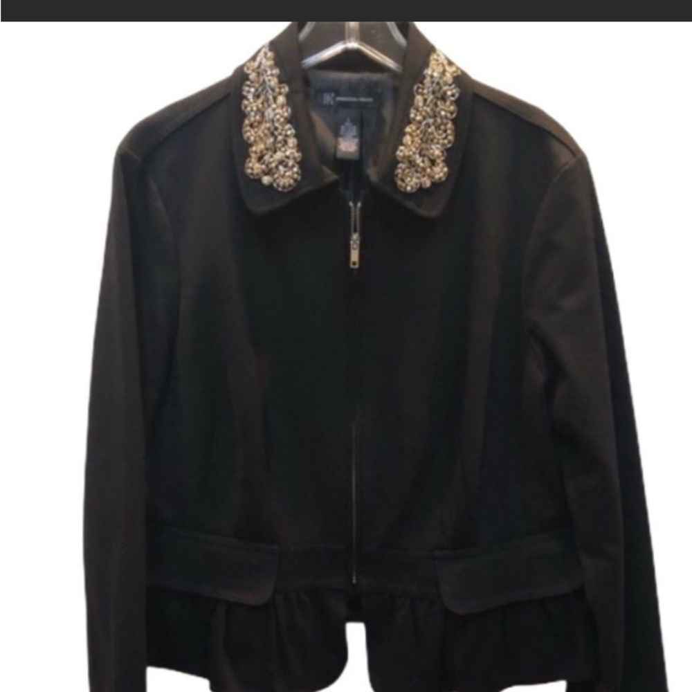 INC INTERNATIONAL CONCEPTS BLAZER Black Cr…